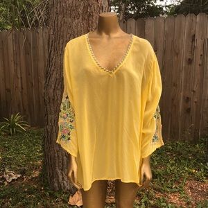 Johnny Was rayon embroidered top/tunic